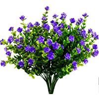 Ymwave 4 Piezas Arbustos Artificiales de Plástico Flores de Hierba de Milan Arbustos de Vegetación Artificial para…